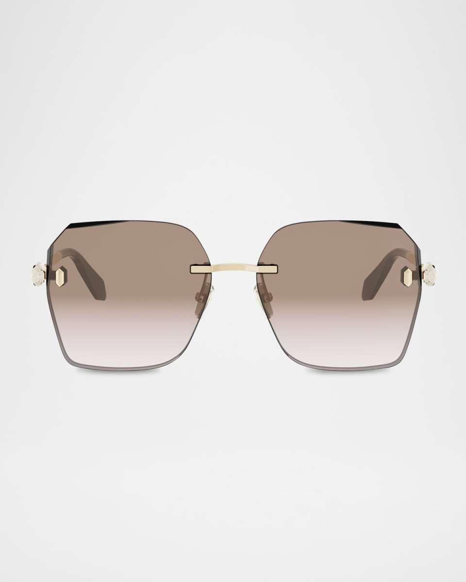 Serpenti Forever Metal Square Sunglasses